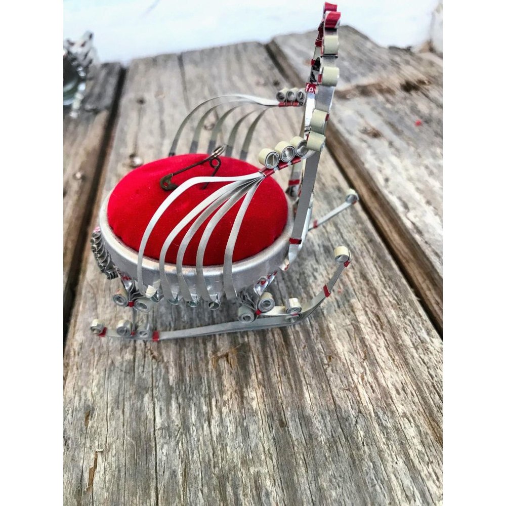 Vintage Set Of Tin Can Art Pin cushion chairs sofa - Picture 2 of 13